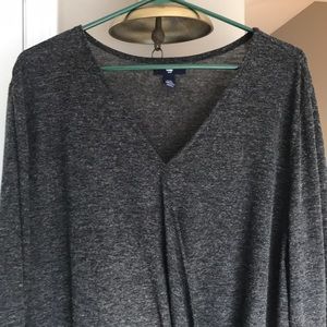 Gap gray wrap front shirt